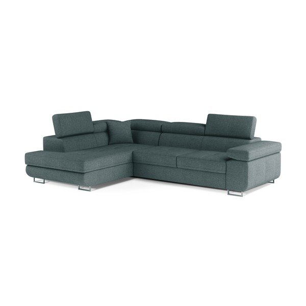 Mėlynos spalvos sulankstoma/su sandėliavimo vieta kampinė sofa (su kairiuoju kampu/„L“ formos) Anton – ELTAP-image-2