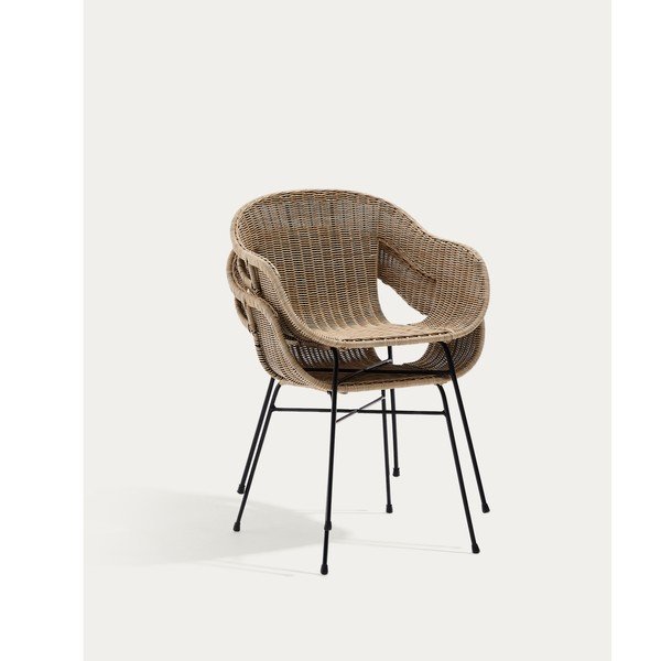Natūralios spalvos sodo kėdė rotangas Eltiera – Kave Home-image-4
