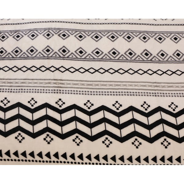 Viengulė patalynė juodos spalvos/kreminės spalvos iš mikropliušo 140x200 cm – My House-image-2