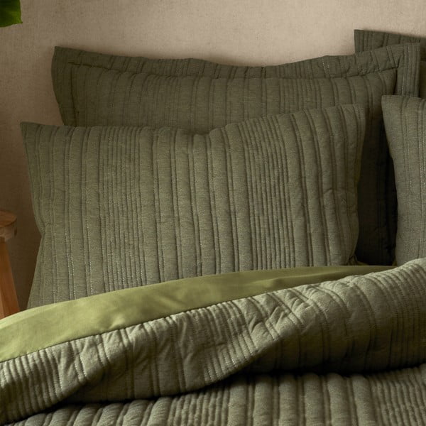 Viengulė patalynė khaki spalvos 135x200 cm Tamba Stripe – Pineapple Elephant-image-1