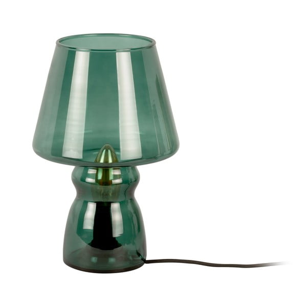 Tamsiai žalio stiklo stalinis šviestuvas Leitmotiv Glass, aukštis 25 cm-image-2