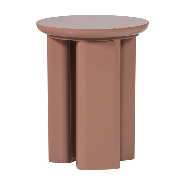 Blizgus apvalios formos šoninis stalas ø 40 cm Orivo – WOOOD-image-2