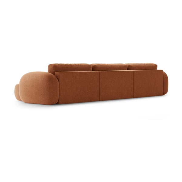 Raudonos plytų spalvos iš šenilinio audinio sulankstoma/su sandėliavimo vieta kampinė sofa („U“ formos) Tonale – Cosmopolitan Design-image-4