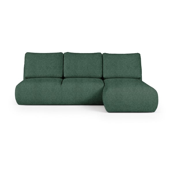 Žalios spalvos iš boucle kampinė sofa (su dešiniuoju kampu/su gultu) Mirel – Rodier