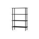 Juodos spalvos pastatoma lentyna iš ąžuolo 80x127x35 cm Teidi – noo.ma