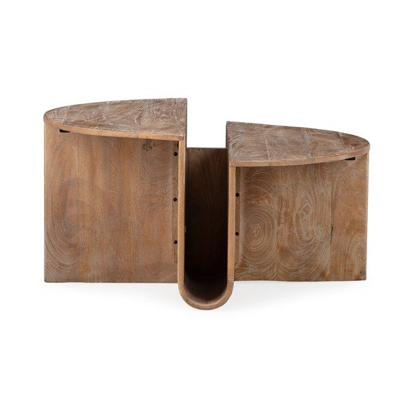 Tamsios natūralios spalvos iš mango masyvo apvalios formos kavos staliukas ø 80 cm Divya – MOME-image-1