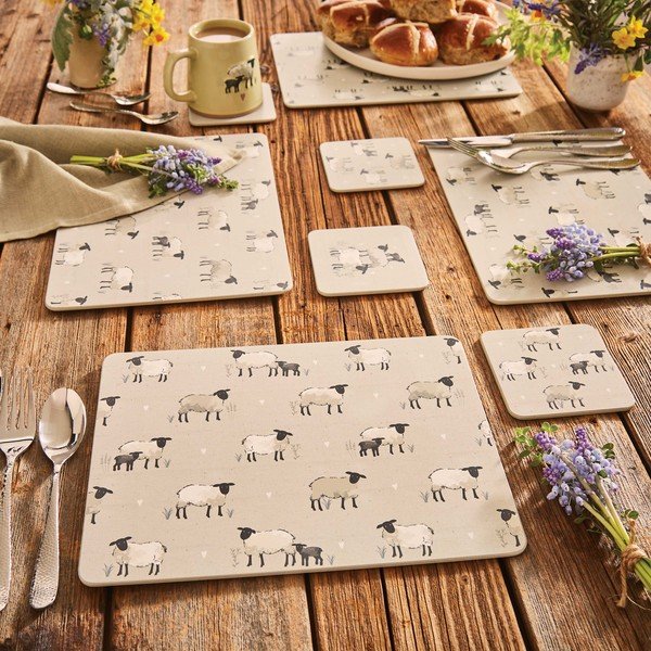 Iš kamščio padėkliukai 4 vnt. 21,5x29 cm Highland Sheep – Cooksmart ®-image-1