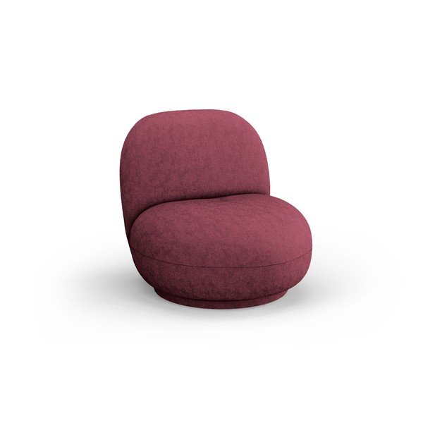 Bordo spalvos pasukamas krėslas iš šenilinio audinio Chuck – Micadoni 