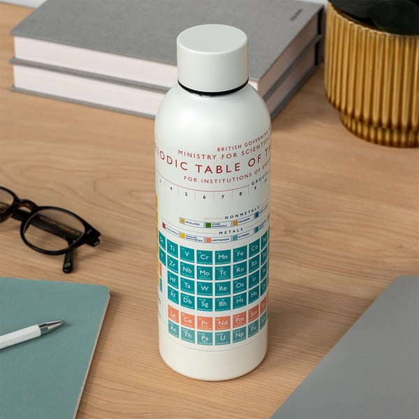 Kreminės spalvos iš nerūdijančio plieno butelis Kelioninis buteliukas 500 ml Periodic Table – Rex London-image-1