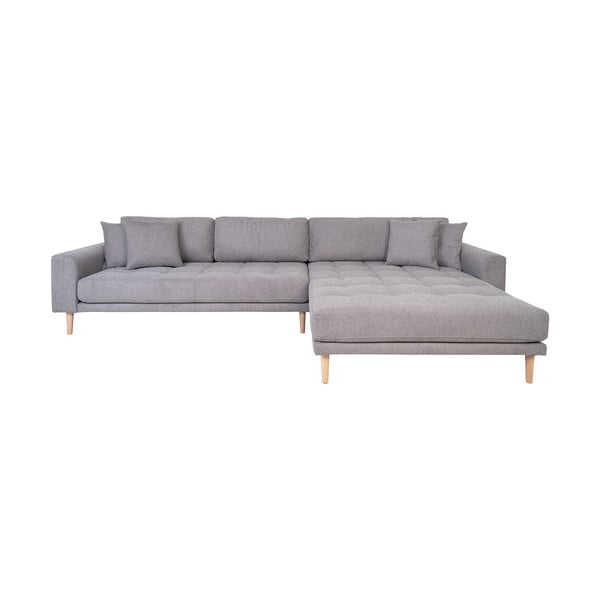 Kampinė sofa šviesiai pilkos spalvos (su dešiniuoju kampu) Lido – House Nordic