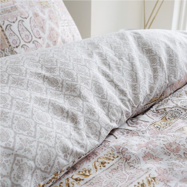 Smėlio spalvos medvilninė patalynė 200x200 cm Iniko Patchwork - Pineapple Elephant-image-4