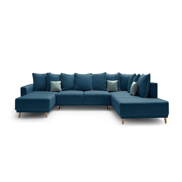 "Bobochic Paris Panoramique XXL Mola" tamsiai mėlynos spalvos sofa-lova, kairysis kampas
