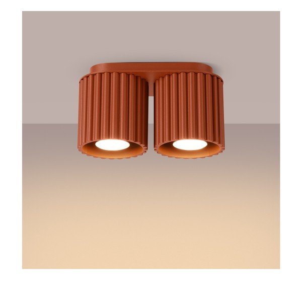 Terakotos spalvos iš metalo taškinis šviestuvas 10x21 cm Zora – Sollux-image-4