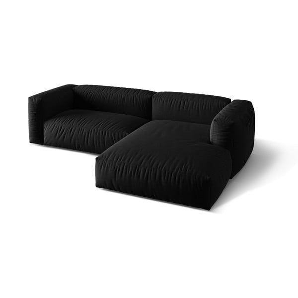 Modulinė kampinė sofa juodos spalvos (su dešiniuoju kampu) Martina – Micadoni Home-image-2