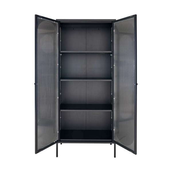 Iš metalo vitrina juodos spalvos 80x180 cm Adelaide – House Nordic-image-2