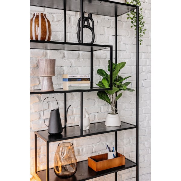 Juoda knygų lentyna Actona Seaford, 114 x 185 cm-image-4