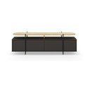 TV spintelė juodos spalvos iš ąžuolo 160x48 cm Hinoa – Marckeric