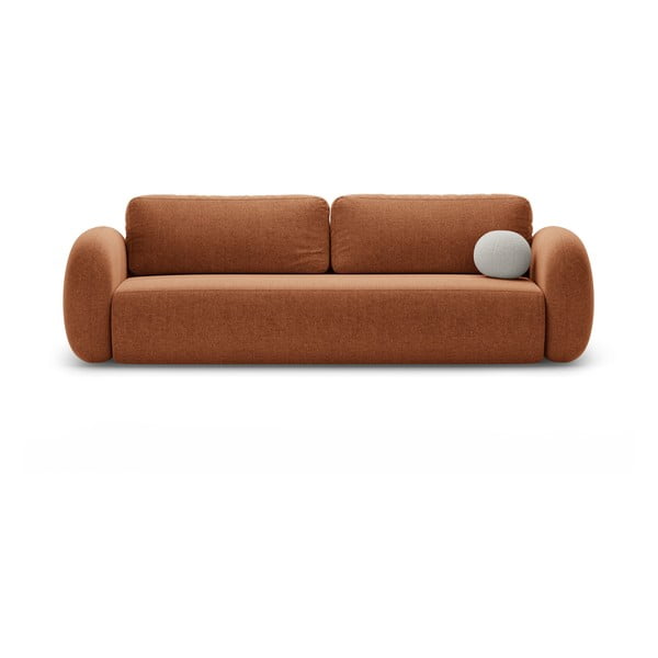 Raudonos plytų spalvos iš šenilinio audinio sulankstoma/su sandėliavimo vieta sofa 262 cm Tonale – Cosmopolitan Design