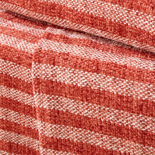 Raudona/oranžinė iš velveto antklodė ir pledas 130x170 cm Stripe Chenille – Catherine Lansfield-image-2