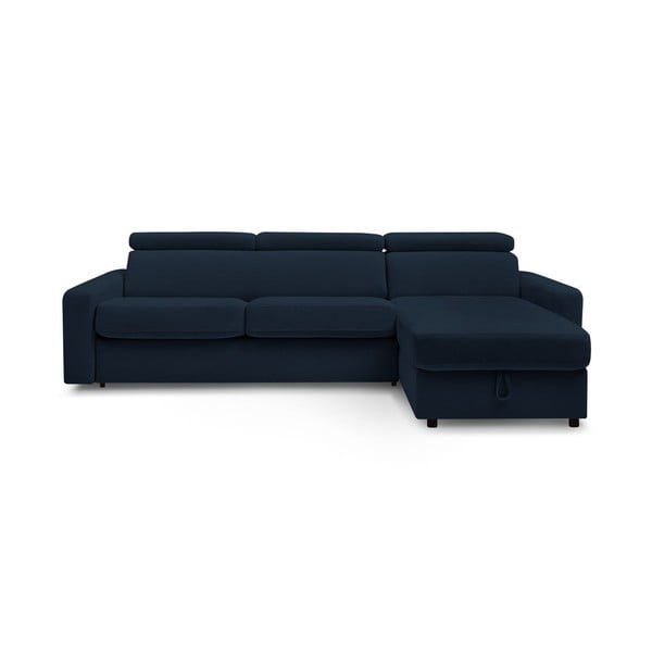 Sulankstoma kampinė sofa tamsiai mėlynos spalvos (kintama) Monaco – Bobochic Paris