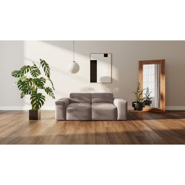 Sofa smėlio spalvos iš kordinio velveto 205 cm Fluvio – MESONICA-image-1