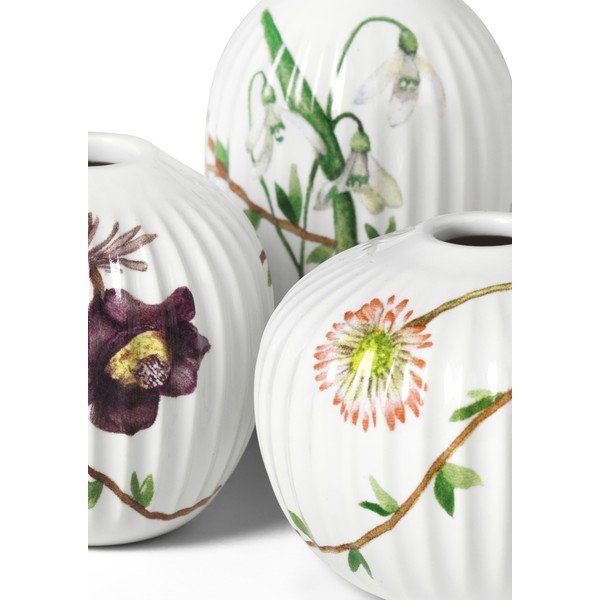 3 miniatiūrinių porcelianinių vazų rinkinys Kähler Design Hammershøi Spring-image-3
