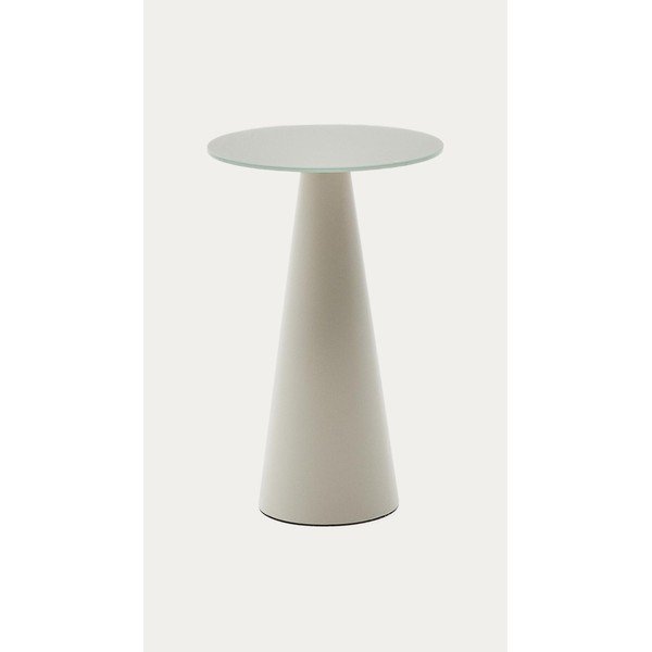 Apvalios formos šoninis stalas su stikliniu stalviršiu ø 50 cm Wilshire – Kave Home-image-3