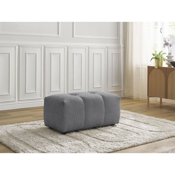 Pilkos spalvos taburetė iš boucle Roxelane – Bobochic Paris-image-1