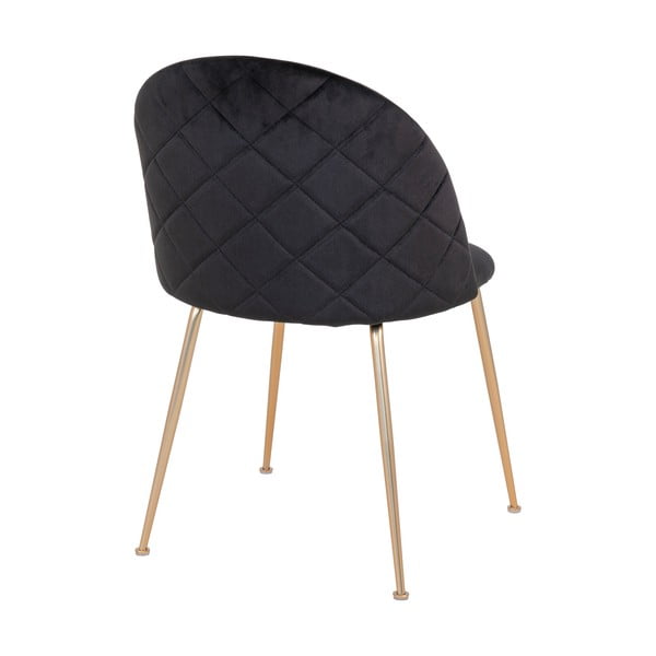 Iš aksomo valgomojo kėdės juodos spalvos 2 vnt. Geneve – House Nordic-image-3