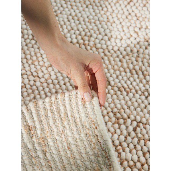 Rankų darbo smėlio spalvos kilimas iš vilnos mišinio 160x230 cm Peas – Villeroy&Boch-image-4