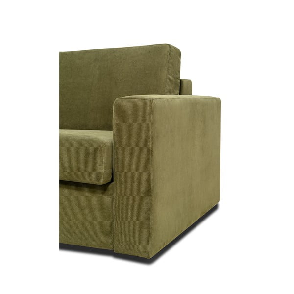 Khaki žalia aksominė sofa-lova Scandic Elbeko-image-4