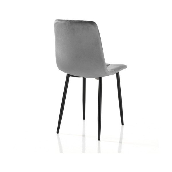 Iš aksomo valgomojo kėdės pilkos spalvos 2 vnt. Faffy – Tomasucci-image-2