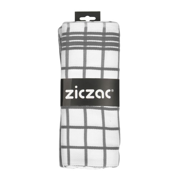 "ZicZac Professional" baltai pilkas virtuvinis rankšluostis