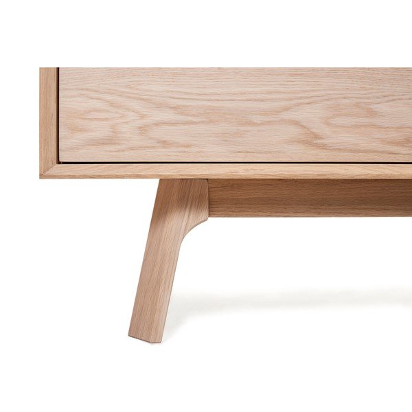 Balto ąžuolo žema komoda su 3 durelėmis "Unique Furniture Vivara-image-1