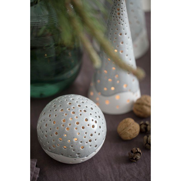Pilko kaulinio porceliano kalėdinė žvakidė Kähler Design Nobili, ⌀ 14 cm-image-1