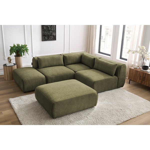 Žalia kampinė sofa (kintama) Jeanne - Bobochic Paris-image-1
