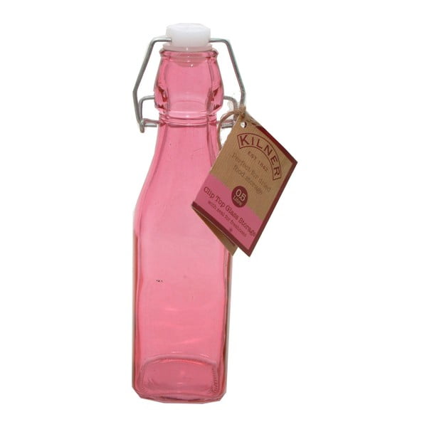 Rožinis butelis su spaustuku Kilner, 0,25 l