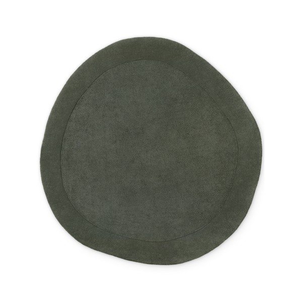 Rankų darbo tamsiai žalios spalvos apvalios formos kilimas iš vilnos mišinio ø 160 cm Kari Organic – Villeroy&Boch