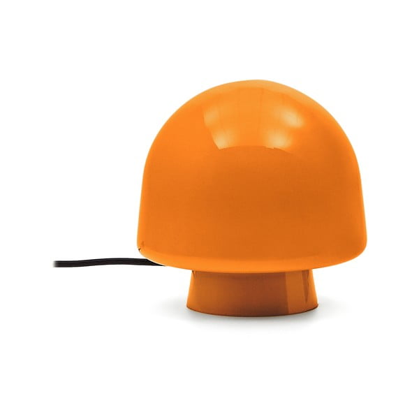 Oranžinės spalvos stalinis šviestuvas (aukštis 20 cm) su stiklo gaubtu Reig – Kave Home