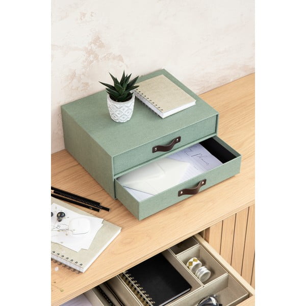Žalios spalvos iš kartono biuro organizatorius į stalčių Birger Canvas Paper Laminate – Bigso-image-1