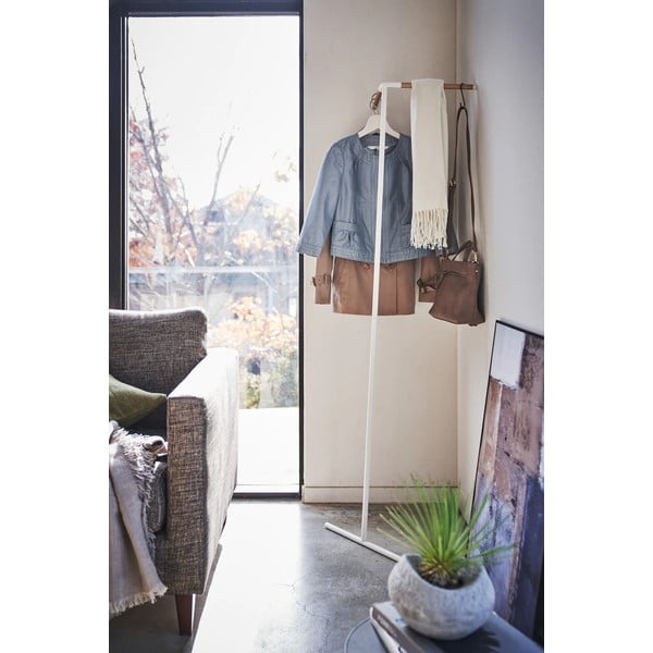 Iš metalo sieninė drabužių kabykla baltos spalvos Tower – YAMAZAKI-image-1