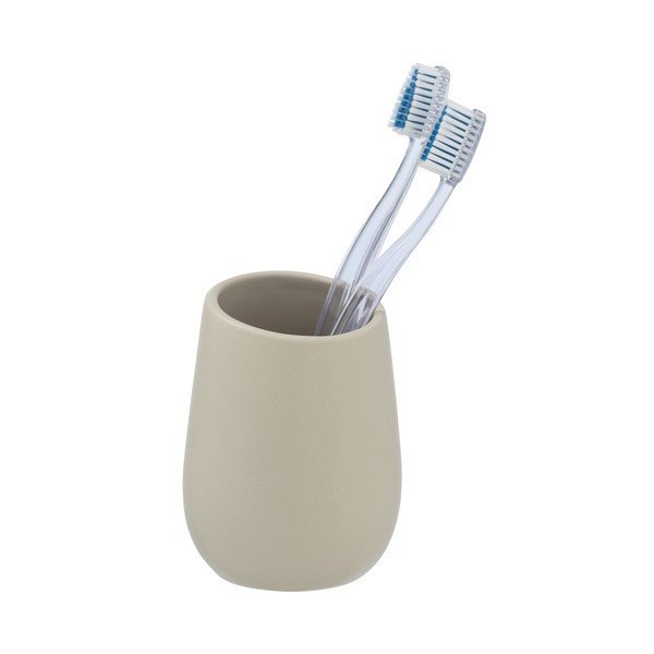Smėlio spalvos keraminis puodelis dantų šepetėliui Wenko Badi-image-2