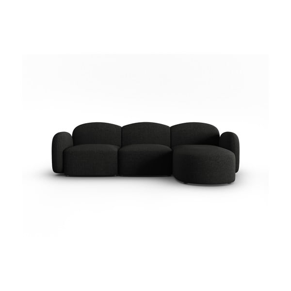 Kampinė sofa juodos spalvos (su dešiniuoju kampu) Blair – Micadoni Home
