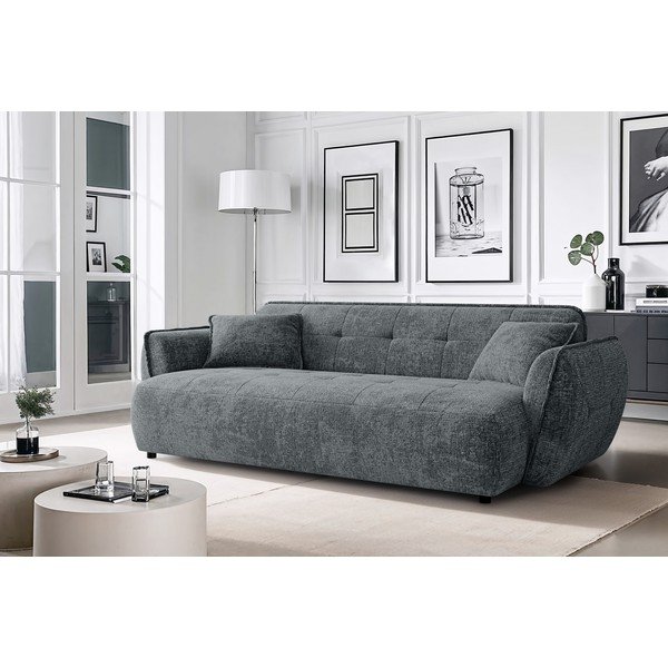 Tamsiai pilkos spalvos sofa iš šenilinio audinio 250 cm Nelia Big – Ropez-image-1
