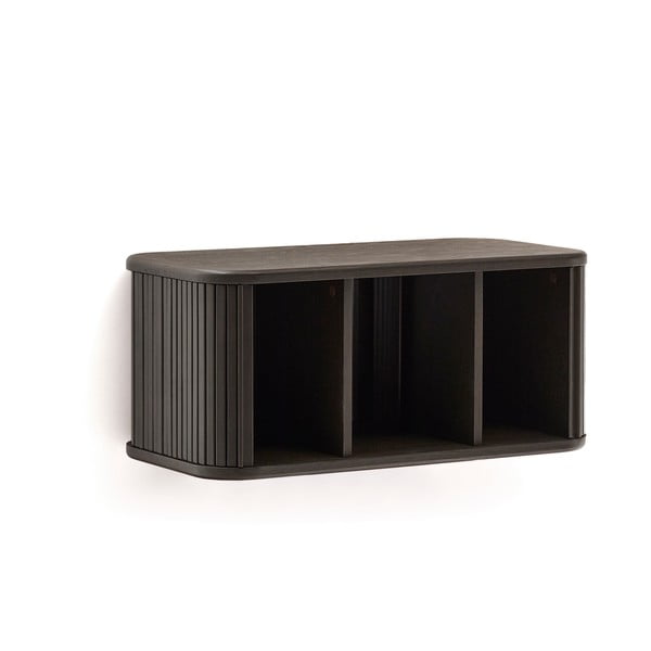 Tamsiai rudos spalvos pakabinama spintelė po kriaukle iš uosio 90x40 cm Mailen – Kave Home-image-4