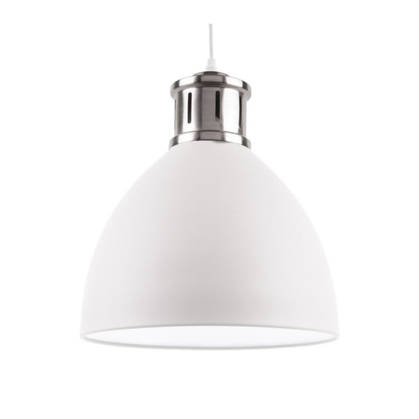Baltas pakabinamas šviestuvas su sidabrinėmis detalėmis "Leitmotiv Refine", ⌀ 33 cm