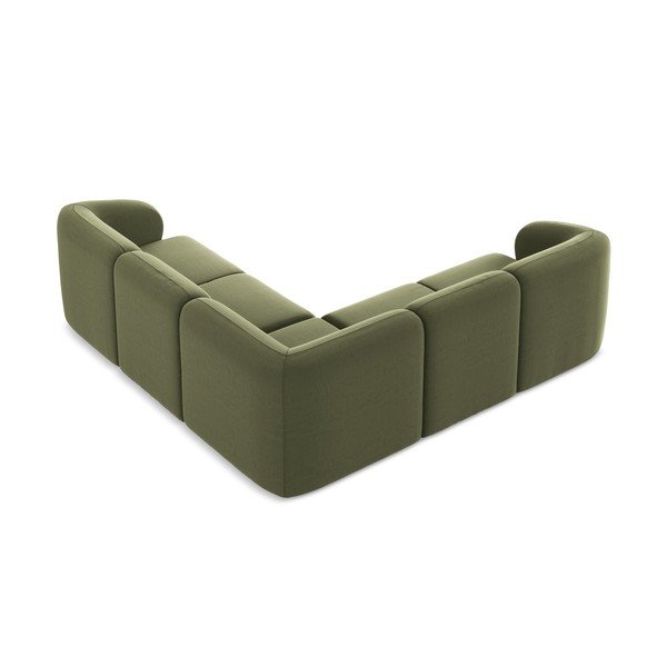 Žalios spalvos kampinė sofa iš velveto Lani – Makamii-image-3