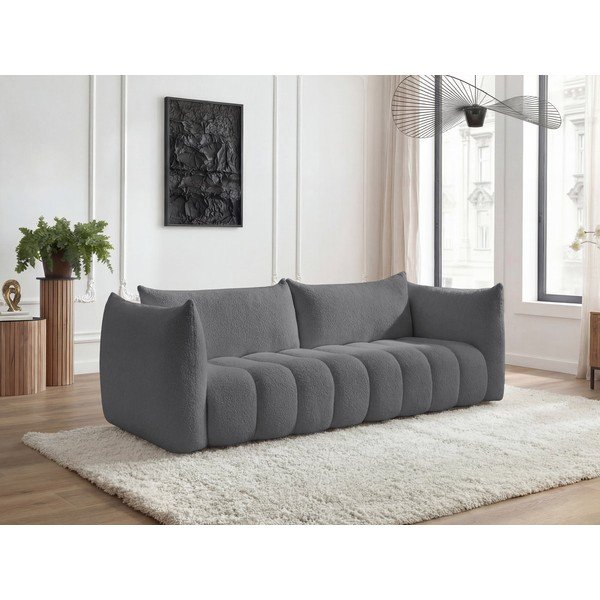 Pilkos spalvos sofa iš boucle 286 cm Azra – Bobochic Paris-image-1