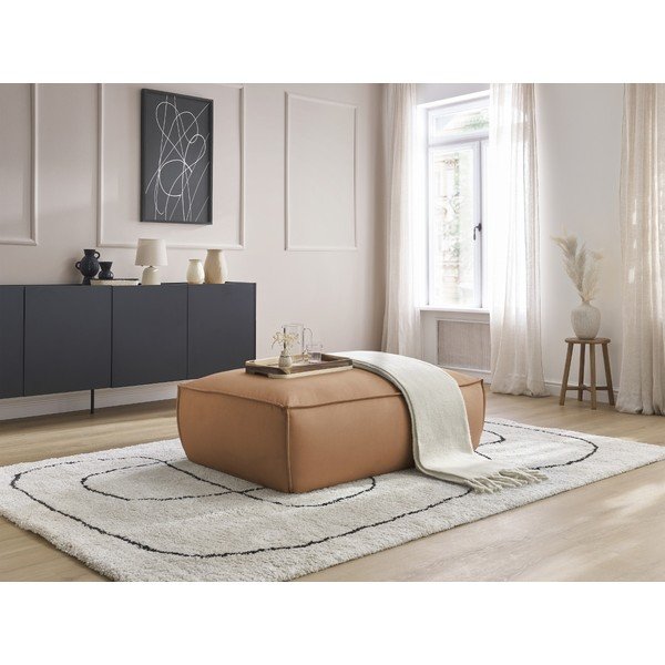 Iš dirbtinės odos taburetė rudos spalvos Boheme – Bobochic Paris-image-1