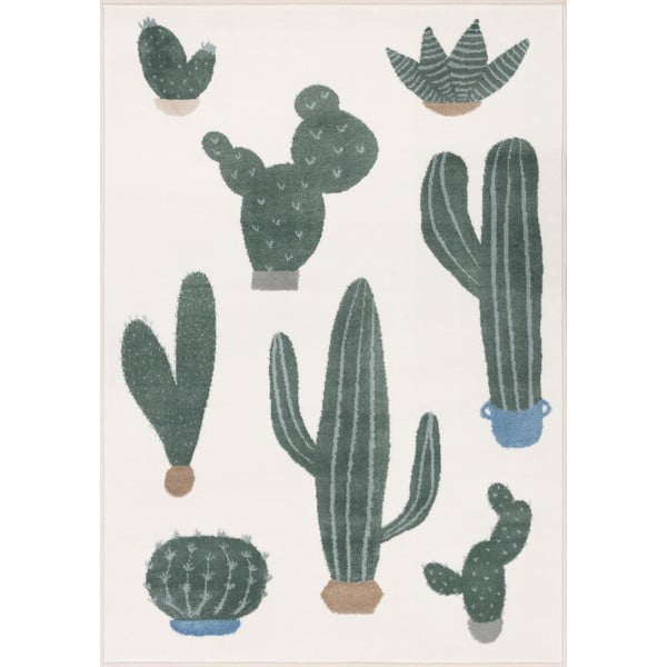 Žalios spalvos/dramblio kaulo spalvos vaikiškas kilimas 120x170 cm Cacto Malachite – FD